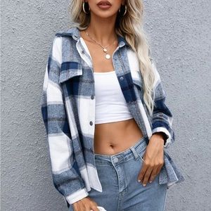 Plaid Button Up Casual Jacket